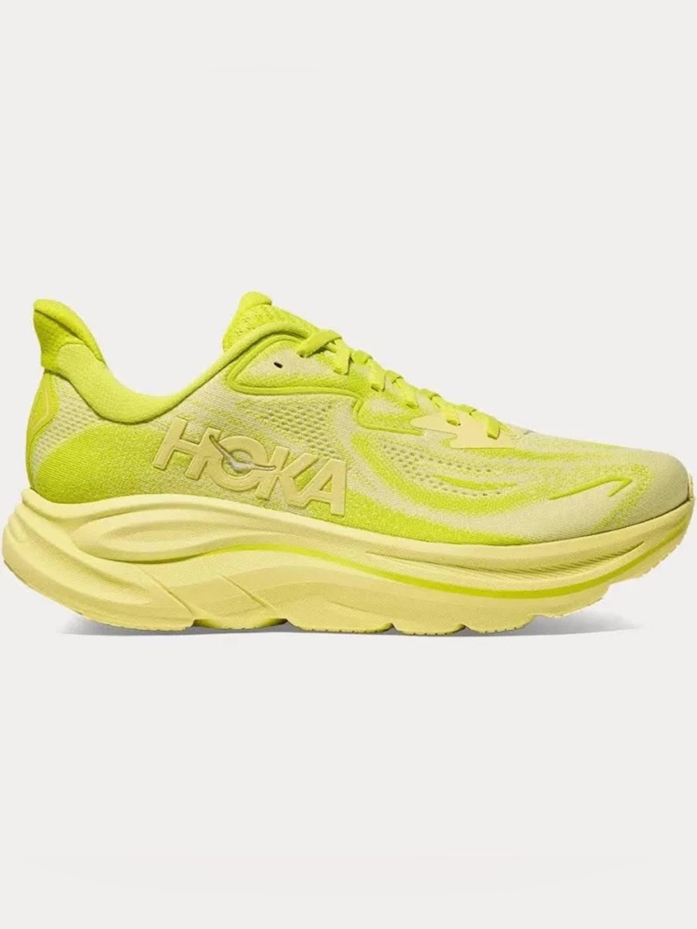 HOKA | Women's Yellow ‘Neon Citrus Sunlight’ Clifton 10 Running Shoes Sneakers 8